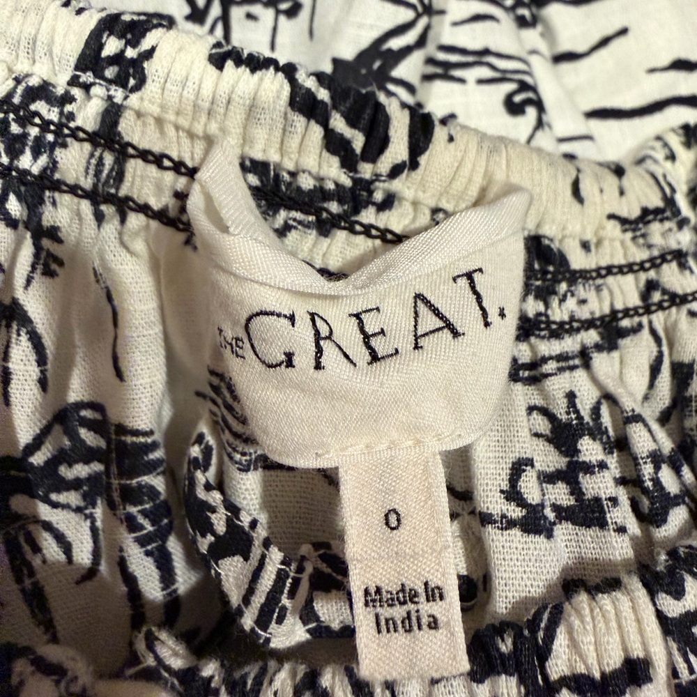 THE GREAT. Black and Cream Scenic Print Dress - Picture 4 of 7